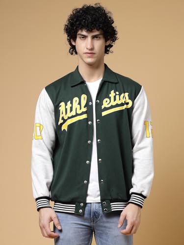 Image of Rigo Varsity Jacket for Men | Streetwear Varsity Jacket | Puff Print Varsity Jacket | Oversized Varsity Jacket for Men
