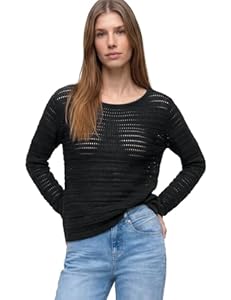 Street One Damen Langarm Pullover mit U-Boot-Ausschnitt