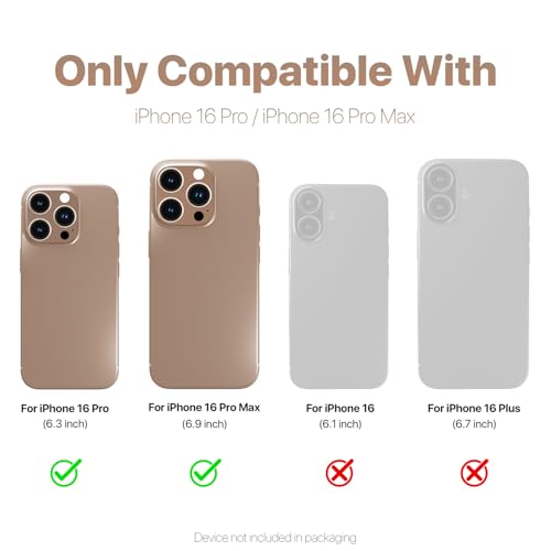 Image of GRIPP 3in1 Focal Camera Lens Protector for iPhone 16 Pro, iPhone 16 Pro Max / 17 Pro / 17 Pro Max / 15 Pro / 15 Pro Max, Aluminium Alloy Ring, Ultra-Clear HD Glass, Easy Install - Gold
