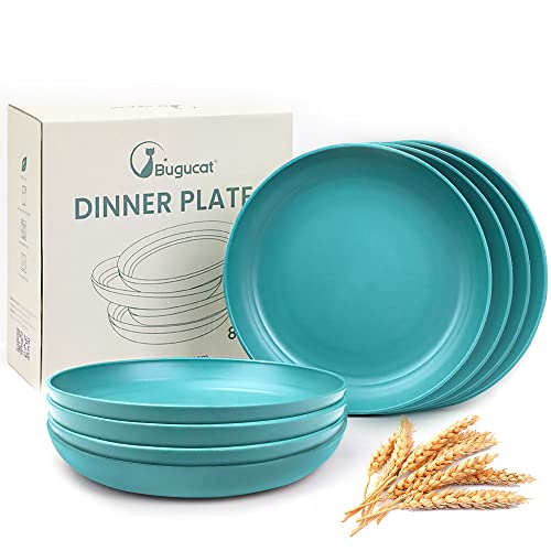 Bugucat 8 Piezas Platos 20CM,Vajillas Completas Baratas para Irrompible Reutilizable,Platos Melamina Platos Plastico para Microondas y Lavavajillas para Fiestas,Platos llanos para Niños y Adultos