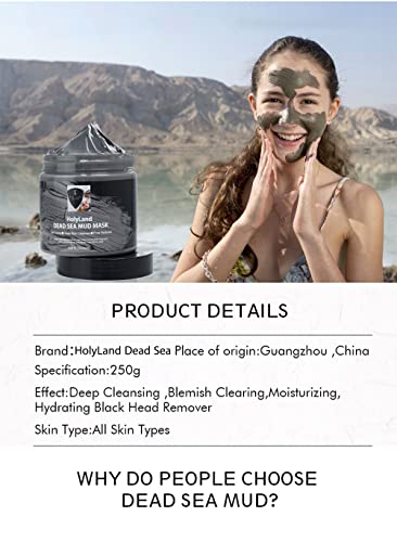 Holyland Biology Dead Sea Mud Mask- Revive Your Skin And Nourish Your Soul With Our Luxurious Dead Sea Mud Mask For Face & Body- Best For Psoriasis Eczema Healing Acne Deep Pore Cleansing, Blackhead, Whitehead, Hydrating Face, Anti-Aging- For Women & Men- 8.8 Oz. #TOP3