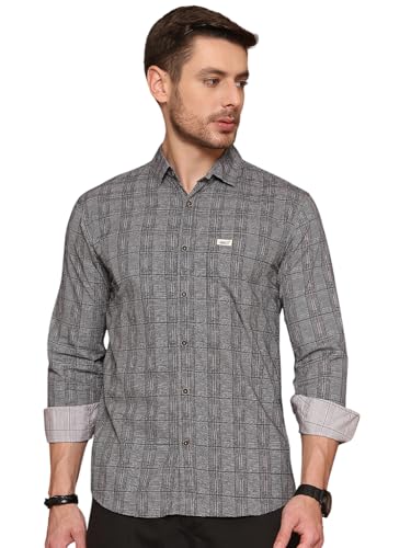 Image of Majestic Man Men Comfort Slim Fit Pure Cotton Tartan Checked Casual Shirt