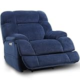 EONIX Dual Motor Zero Gravity Power Recliner Chair, 400lbs Lay Flat Recliner Sofa Chair, Independent Adjustable Footrest and Backrest, Cozy Padding and Cushion, SXXY007032, Navy Blue