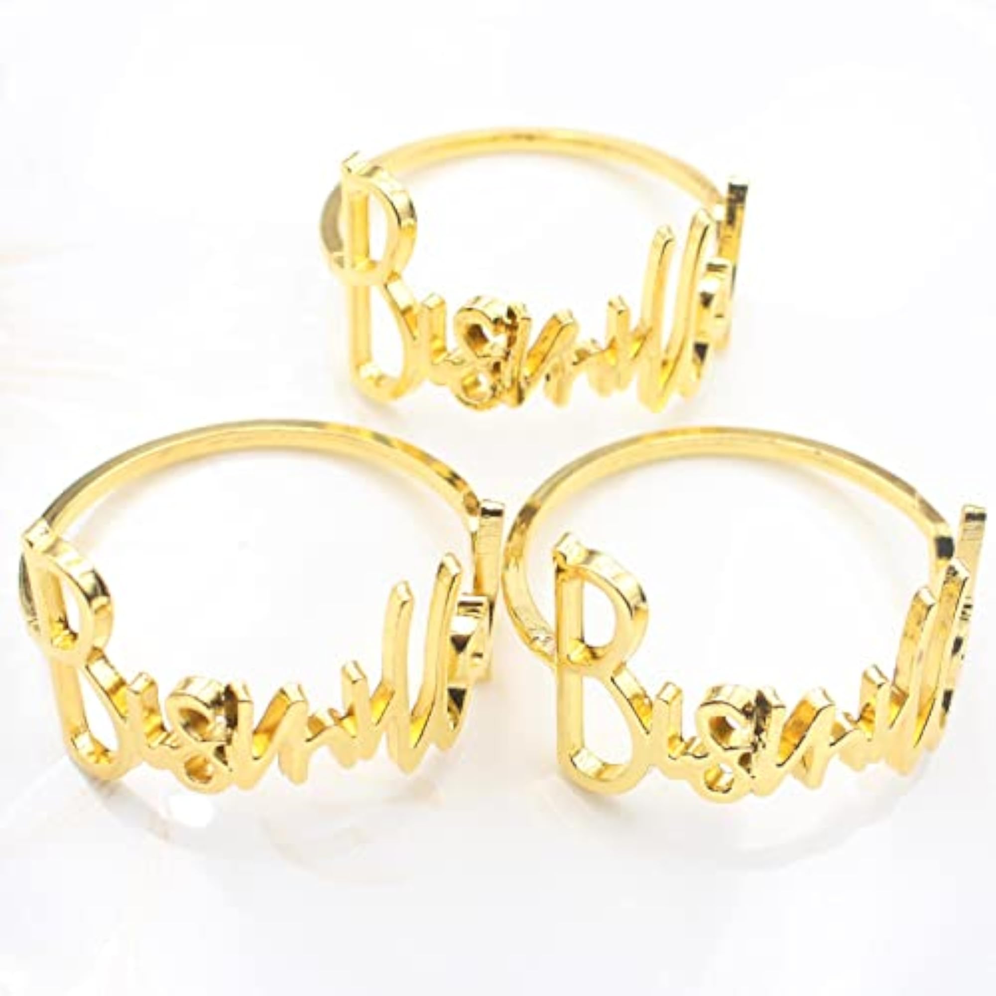 10 Pieces Round Decorative Napkin Buckles for Banquets