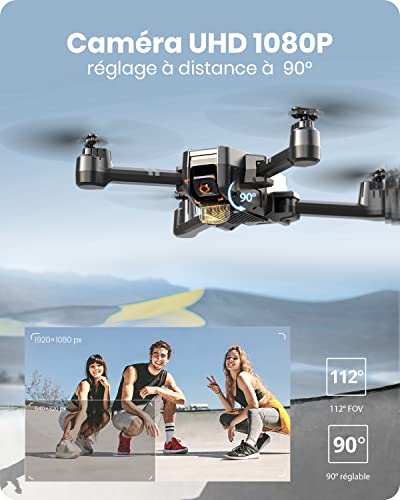 Holy Stone Drone HS440 avec caméra 1080P pour enfants, quadricoptère RC pliable avec 2 batteries 40 minutes Temps de vol long, transmission FPV Live, Tap Fly, commande vocale, capteur de gravité 3 Holy Stone Drone HS440 avec caméra 1080P pour enfants, quadricoptère RC pliable avec 2 batteries 40 minutes Temps de vol long, transmission FPV Live, Tap Fly, commande vocale, capteur de gravité – Image 3