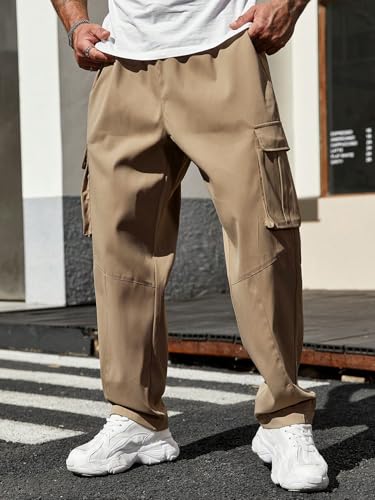 Image of Leriya Fashion Men's Cargo Pants | 4 Pocket Cotton Cargo Joggers for Men | Loose Fit Stylish Pant with Pockets | Casual Baggy Trousers & Streetwear Lower