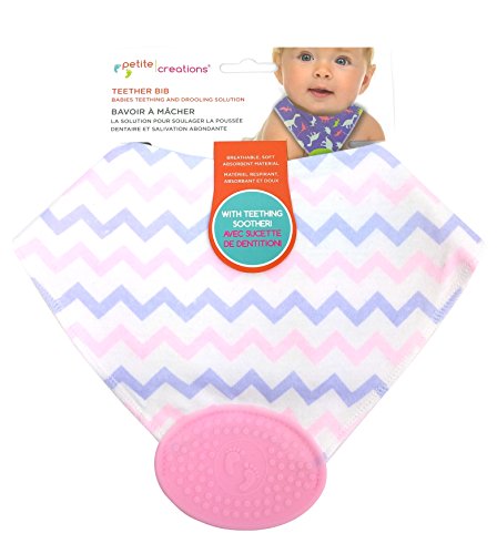 Petite Creations Teether Bibs, Chevron Pink
