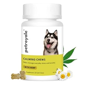 Petroyale Calming Chews for Dogs with Hemp Seed Oil – Anti-Anxiety Supplement for Dogs – Reduces Stress & Aggression in Dogs – Dog Behavioral Management – Natural Gentle Solution | 20 Chews