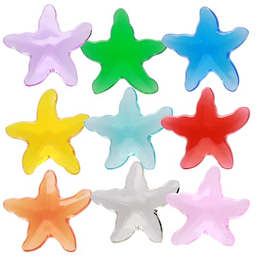 Starfish Decor - Gemstones and Crystals - About 80pcs - Vase Filler - Jewels for Crafts - Fish Tank Rocks - Sensory Bin Filler - Gems for Crafting - Fake Ice - Starfish for Crafts - Multicolored