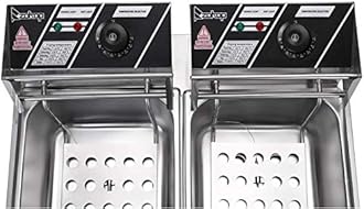 5000W 12 Liter Electric Countertop Deep Fryer Dual Tank