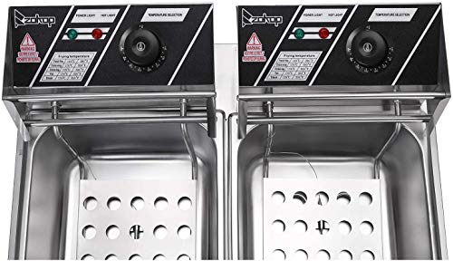 5000W Commercial Deep Fryer, 12L Electric Dual Tank Deep Fryer #TOP3