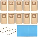10 PACK 19-3100 sacs de vide de magasin Fits Stanley 5-6 Gallon humide sec sous vide 5 Gal Vacs + 3 Pack 19-1500 Filtres en tissu bleu réutilisable(10+3) Kit