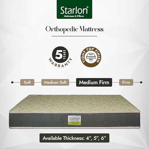 Image of Orthopedic Foam Mattress | Dual Comfort Design | Spine Alignment | 5- Years Warranty | Medium Firm | 3 Layered Orthopedic Mattress | Queen Size (48x72x6 Inches)