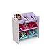 Humble Crew 9-Bin Toy Organizer – Forever Natural White/Pink/Purple/Aqua Plastic Bins, 3-Tier Storage Solution for Kids' Playrooms and Nurseries