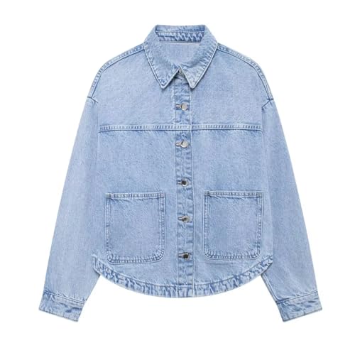 Veste en jean pour femmes avec détail boucle et style patchwork