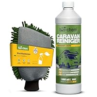bio-chem Regenstripverwijderaar voor camper, caravan, boot, 500 ml microvezel washandje, diepteeffectieve hechtgel, verwijdert moeiteloos hardnekkig vuil, Made in DE