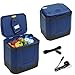 Crystals 33L Electric Cool Box for Car & Home - Hot & Cold Thermoelectric Cooler, 12V DC & 240V AC, Portable Camping Fridge for Travel, Picnic, Office, Boat (33L Dark Blue)