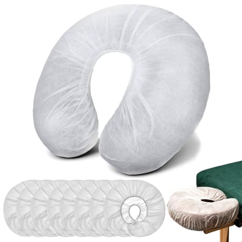 Lot de 100 housses d'appui-tête jetables en forme de corne - Pour tables de massage et chaises de massage