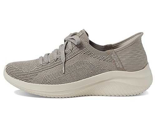 Skechers Women'sMartha Stewart x Slip-ins: Ultra Flex 3 Knit Slip-On Sneakers for Women, Taupe, 8