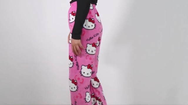 Pantalon Pyjama,Pyjama Polaire Confort Cartoon Chat Maison Lounge,Vêtements De Nuit Pantalons Chaud Et Doux-Noir Blanc Noir - Prêt-à-Porter