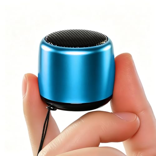 Image of Best Mini Portable Bluetooth Speaker with HD Sound & Bass I Smallest Wireless Bluetooth Speakers for Phone /PC /Tablet I Photo Selfie Button Answer Phone Calls I Cute Tiny Speaker (Blue)