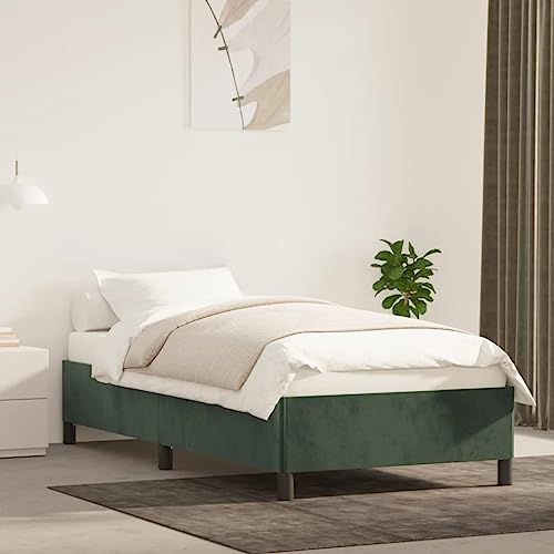 Homgoday Canapé sin colchón verde oscuro 80 x 200 cm terciopelo cama marco cama estructura estructura estructura cama moderno estructura salón dormitorio Model 347291IT