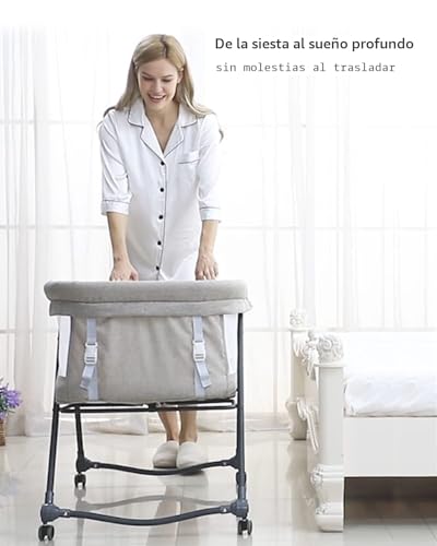 Miniatura 3 de Ubravoo Grab-And-Go Cuna De Viaje, Cuna Para Bebe Plegable Con Colchon I Ruedas I Bolsa De Viaje I Mosquitera, Cuna Bebe Cuna Mecedora Transformable, Bravo Pro, Gris