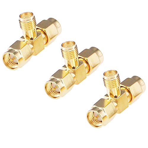 Adaptateur SMA femelle vers double mâle T | Lot de 3 répartiteurs 3 voies F08-3