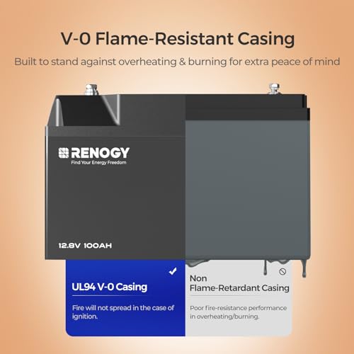 Renogy 12V 100Ah LiFePO4 Battery with Bluetooth and Self-Heating Function, 12V Lithium Leisure Battery over 5000 Deep Cycles for Van Caravan Campervan Motorhome Cabin Marine Trolling Motor - Image 3
