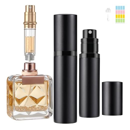 SIXTMOON Perfume Travel Atomizer, Refillable and Leaking Proof Perfume Spray Bottle, Aluminum and Glass, Fragrance Container, Decorative Bottle for Men and Women, 5 ml - Black