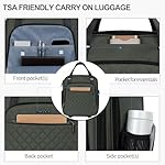 EMPSIGN Underseat Carry On Wheeled - 16" Carry on Bag with Wheels Multi-functional Lightweight Rolling Bag Overnight Weekender Small Suitcase for Women Men Travel Business, Army Green - Image 5