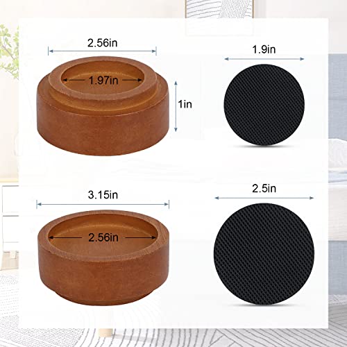 Stahala Bed Risers (Set Of 8) Lifts Height 1",2",3" Or 4",Solid Natural Wood Furniture Heavy Duty Leg Risers Lifts For Sofas Table Desk Chair Couches With Non-Slip Rubber Pad & Non-Slip Recessed Hole #TOP1