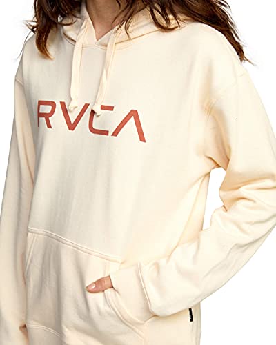 Rvca Women's Graphic Fleece Pullover Hooded Sweatshirt, Big Pale Pink 2, Small #TOP2
