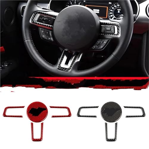 Garniture de volant pour Mustang GT 2015-2020 cadre décoratif rouge - 3