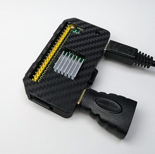 Generic Compact Raspberry Pi Zero Protective Case (Black Carbon Fiber Look)