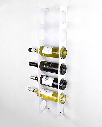 Steel Wall Mounted Cabinet Narrow Wine Rack - Durable, Tall Vertical 7 Bottle Holder Storage for Bar, Home, Wine Cellar, Kitchen (White)