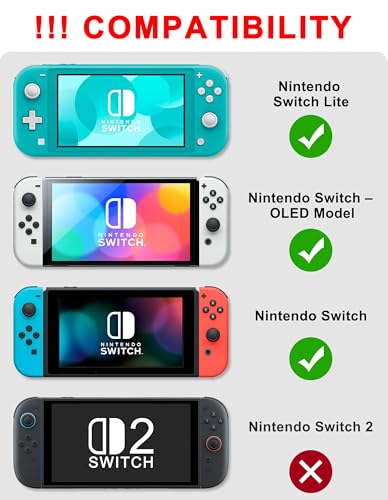 Tapas de botón Cross D-Pad Jusy para Nintendo Switch y Lite con botones ABXY luminosos 094 5