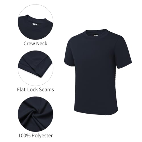 Image of QBK 2T to Youth Neon Shirt Kids UPF 50+ Dry Fit Athletic Short Sleeve Rash Guard T Shirts for Boys Girls Sports Undershirt