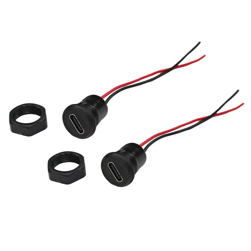 2 Pcs Type C Female USB Panel Mount Socket Connector with Wire for DIY Electronic Projects and Hobby Kit-image-49