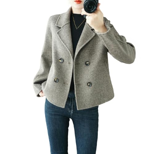 Veste courte en tweed cachemire femme style chinois manteau mi-saison