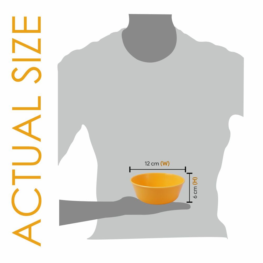 Simply Home Sigma 500 Yellow Colored Unbreakable BPA Free Plastic Bowl Set for Cereal, Salad, Rice, Soup, Pasta, Snack Bowl, Microwave Safe, Dishwasher Safe, 3 Pcs, 500 ml, Yellow Color 2