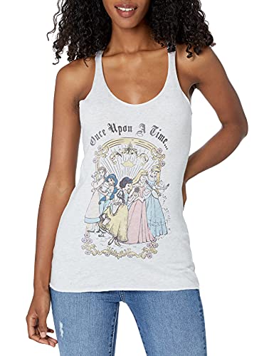 Disney Junior's Vintage Princess Group Tri-Blend Racerback Layering Tank, White Heather, Xx-Large #TOP14