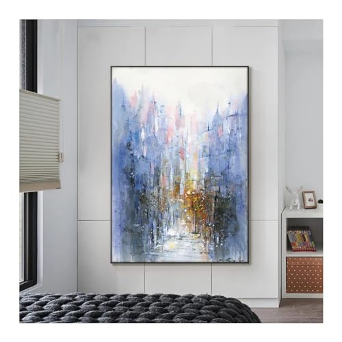 Peinture sur toile abstraite JGGXHM de rue de ville, tableau 30x50 cm avec cadre interne