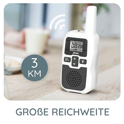 Alecto Baby DBX-80 - Babyphone mit Reichweite von bis zu 3.000 Metern - Weiß/Anthrazit