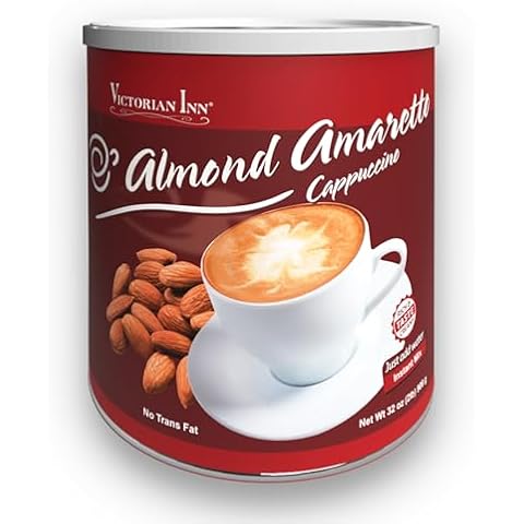 Victorian Inn Instant Cappuccino, Almond Amaretto, 32-ounce Canister Cover