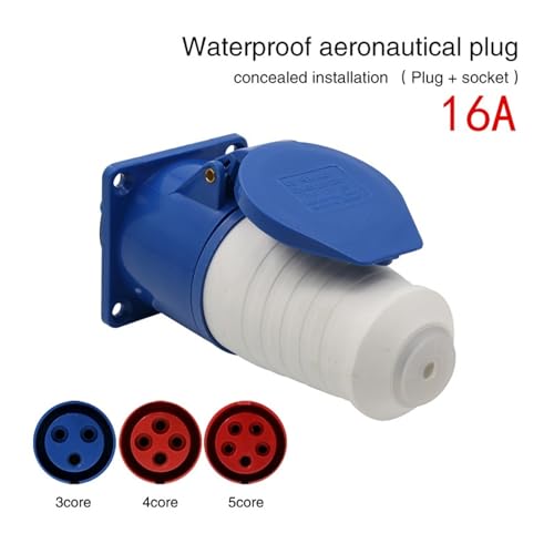 Conector industrial aviación 3-5 pines 16A resistente al agua miniatura 3