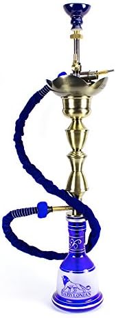 40'' Babylonian Black Hookah (Blue)