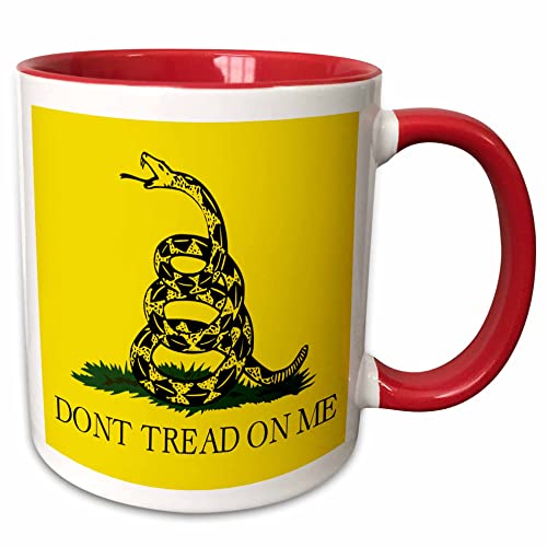 3dRose EvaDane - Political Quotes - Dont Tread on Me 11oz Two-Tone Red Mug