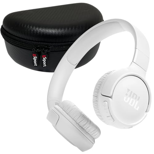 JBL Tune 520BT Kabellose On-Ear-Bluetooth-Kopfhörer, Bundle mit gSport-Hülle, Weiß