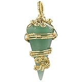 TUMBEELLUWA Healing Crystal Point Stone Pendant Necklace for Women Men, Handmade Wire Wrapped Reiki...